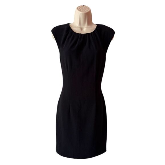 H&M Black Cap Sleeve Sheath Dress Size 8 - Picture 3 of 13